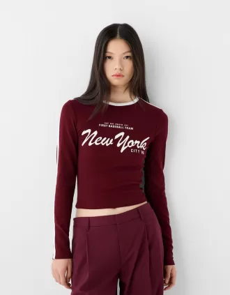 T-shirt a manica lunga con stampa