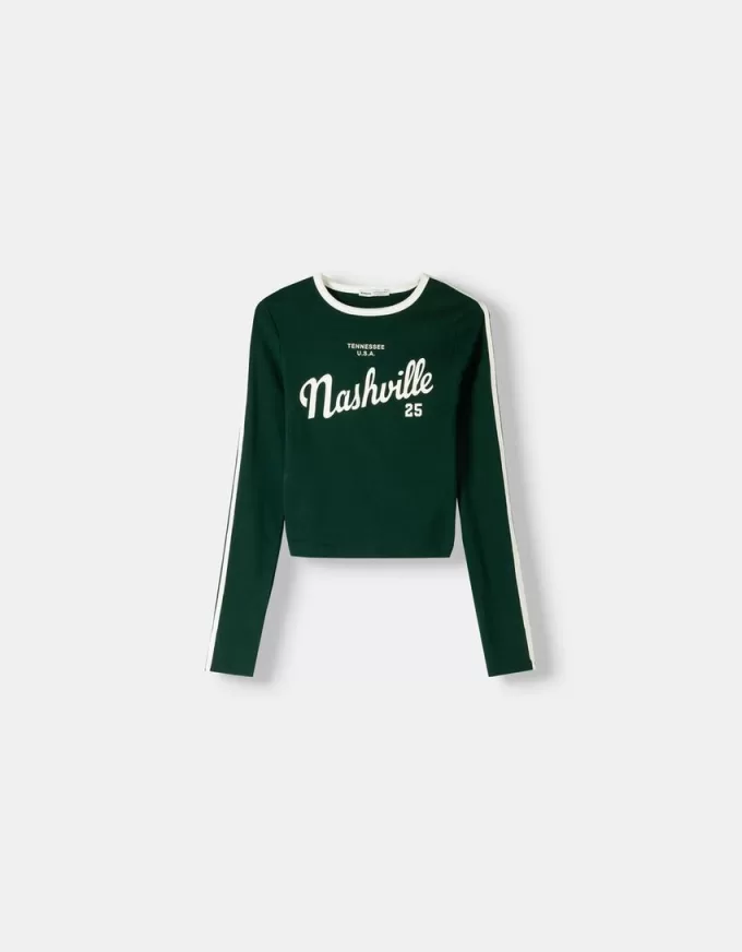 T-shirt a manica lunga con stampa