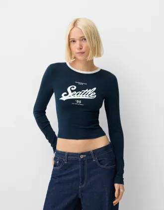 T-shirt a manica lunga con stampa