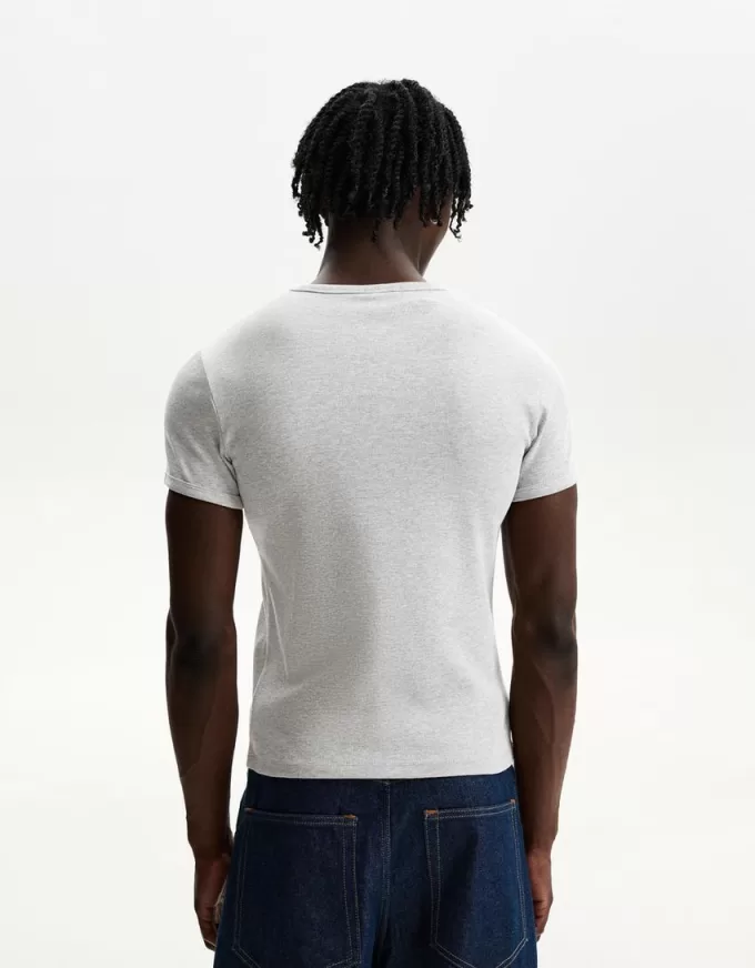 T-shirt a maniche corte a costine