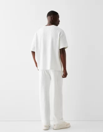 T-shirt a maniche corte a righe testurizzate