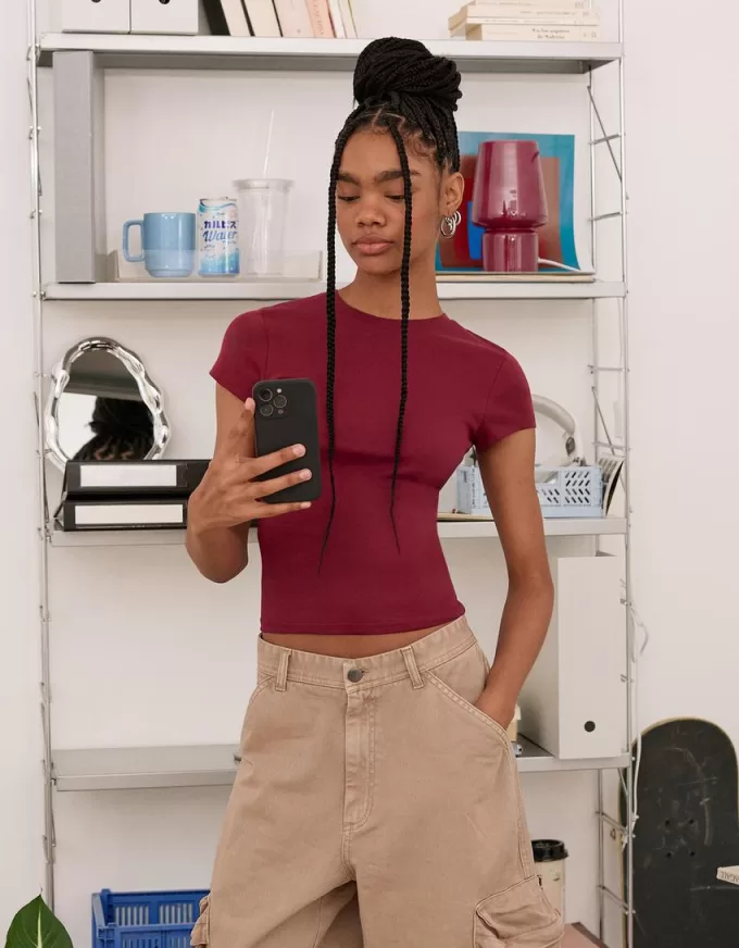 T-shirt a maniche corte con scollo rotondo