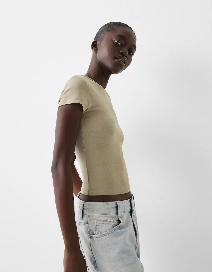T-shirt a maniche corte con scollo rotondo