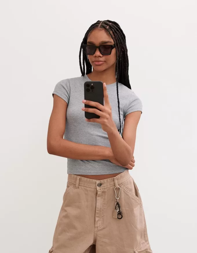 T-shirt a maniche corte con scollo rotondo