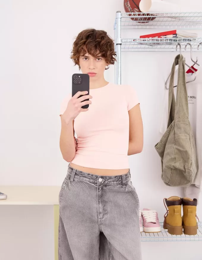 T-shirt a maniche corte con scollo rotondo