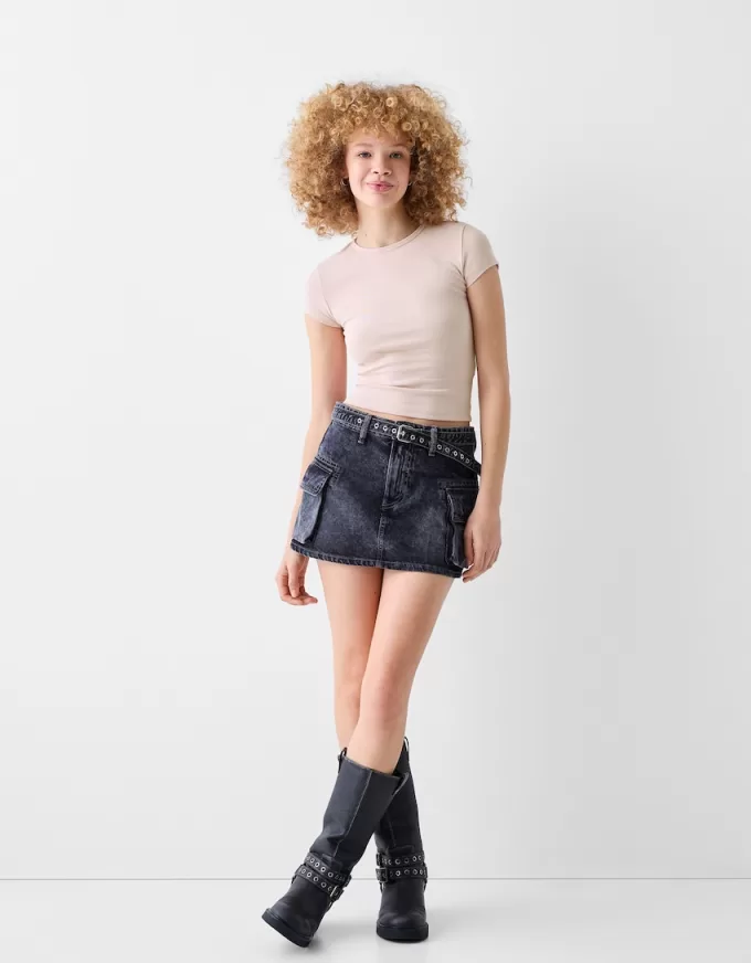 T-shirt a maniche corte con scollo rotondo