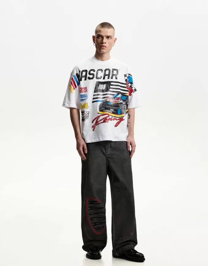 T-shirt a maniche corte con stampa Nascar