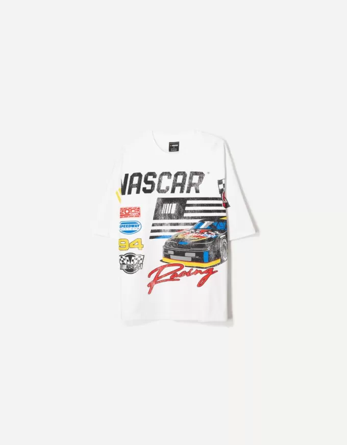 T-shirt a maniche corte con stampa Nascar