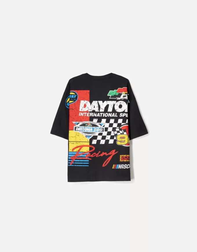 T-shirt a maniche corte con stampa Nascar