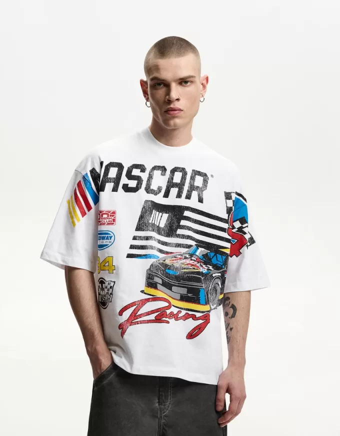 T-shirt a maniche corte con stampa Nascar
