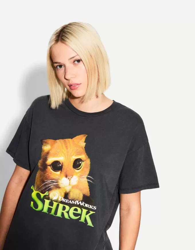 T-shirt a maniche corte con stampa Shrek