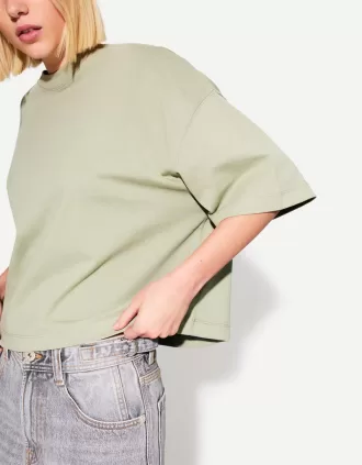 T-shirt a maniche corte dalla vestibilità squadrata in cotone pesante