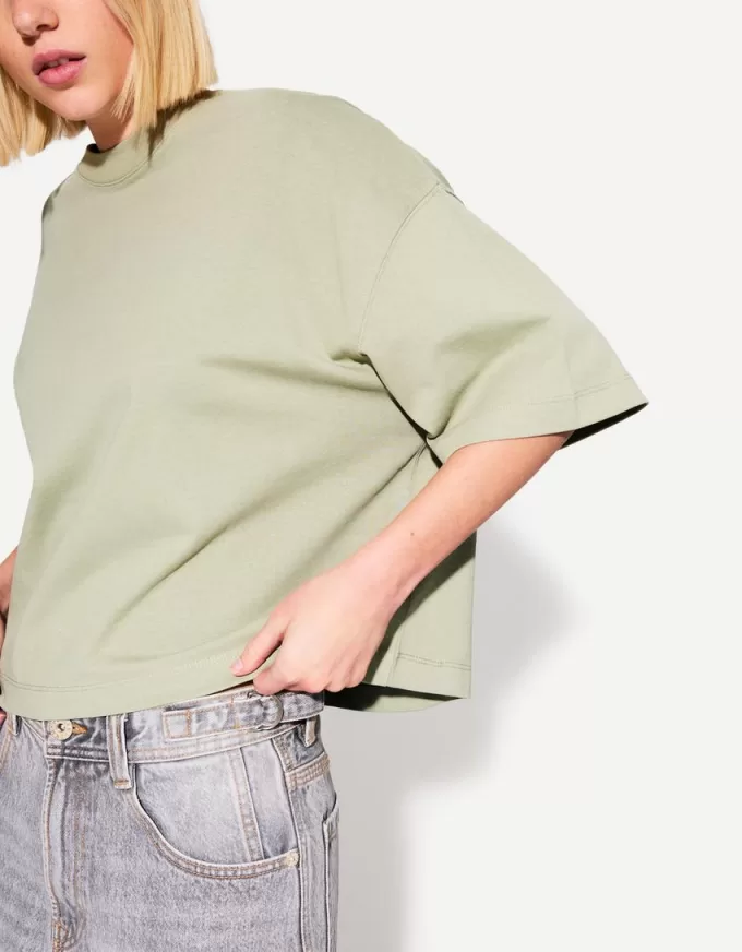 T-shirt a maniche corte dalla vestibilità squadrata in cotone pesante