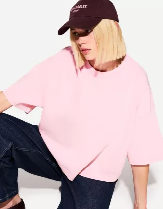 T-shirt a maniche corte dalla vestibilità squadrata in cotone pesante