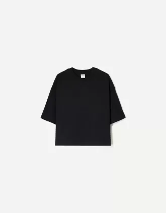 T-shirt a maniche corte dalla vestibilità squadrata in cotone pesante