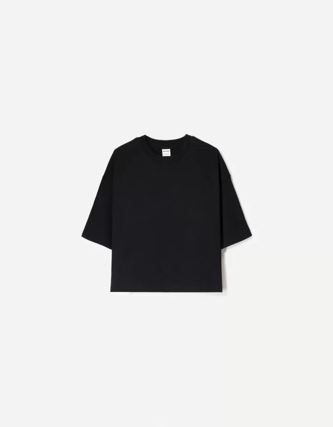 T-shirt a maniche corte dalla vestibilità squadrata in cotone pesante