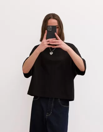 T-shirt a maniche corte dalla vestibilità squadrata in cotone pesante