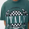 T-shirt a maniche corte effetto slavato con stampa