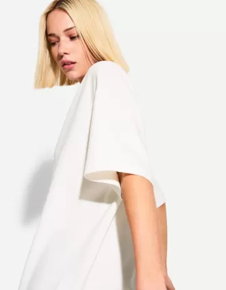 T-shirt a maniche corte scollo a V in cotone pesante