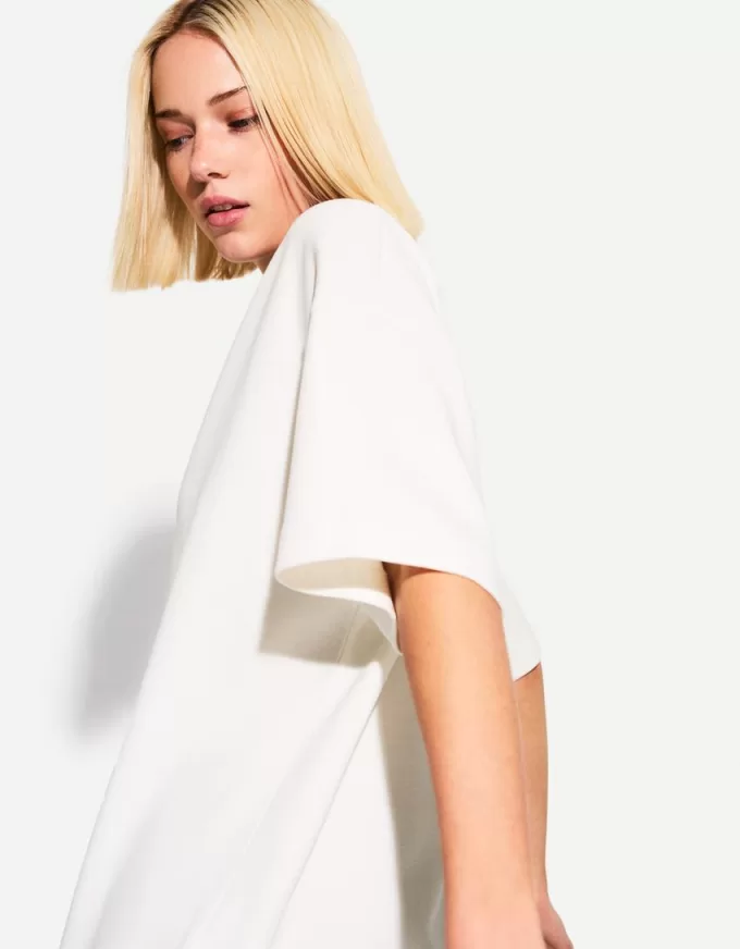 T-shirt a maniche corte scollo a V in cotone pesante