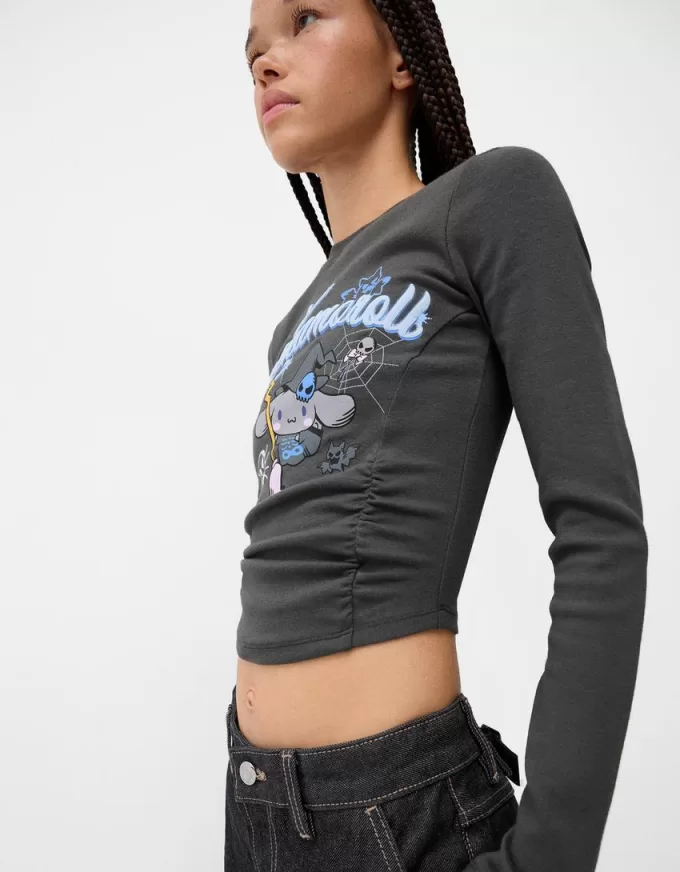 T-shirt a maniche lunghe con stampa Cinnamoroll