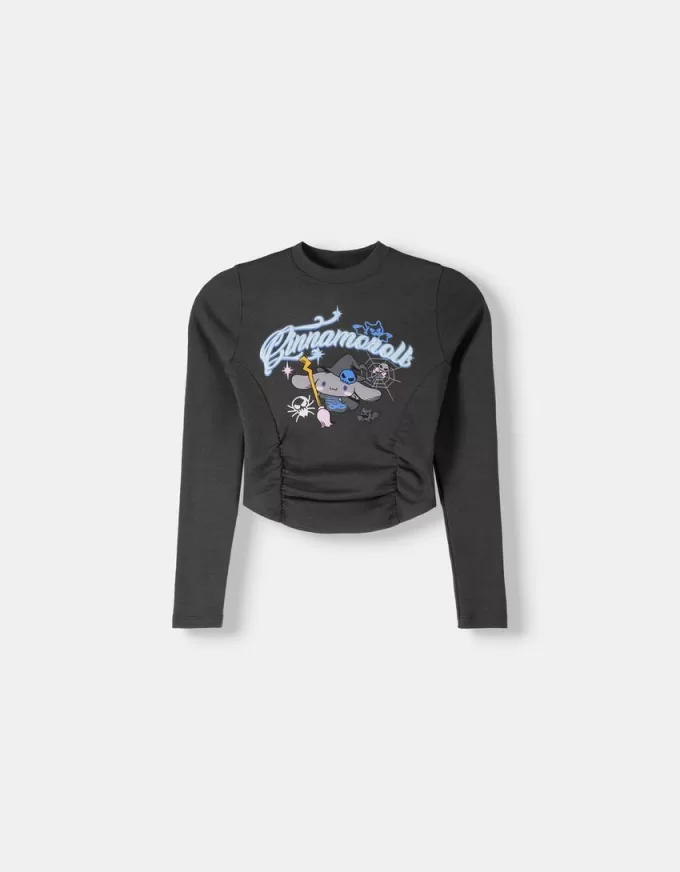 T-shirt a maniche lunghe con stampa Cinnamoroll