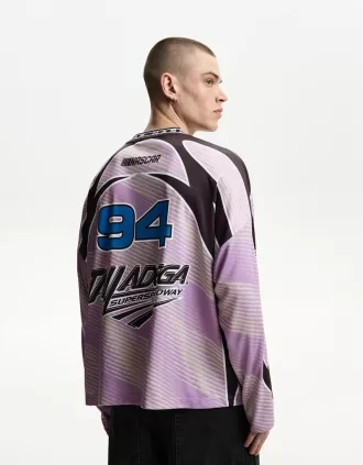 T-shirt a maniche lunghe con stampa Nascar