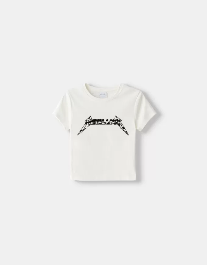 T-shirt aderente dei Metallica a maniche corte