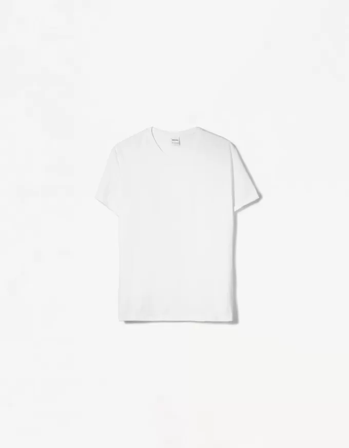 T-shirt arrotolata a maniche corte ricamata