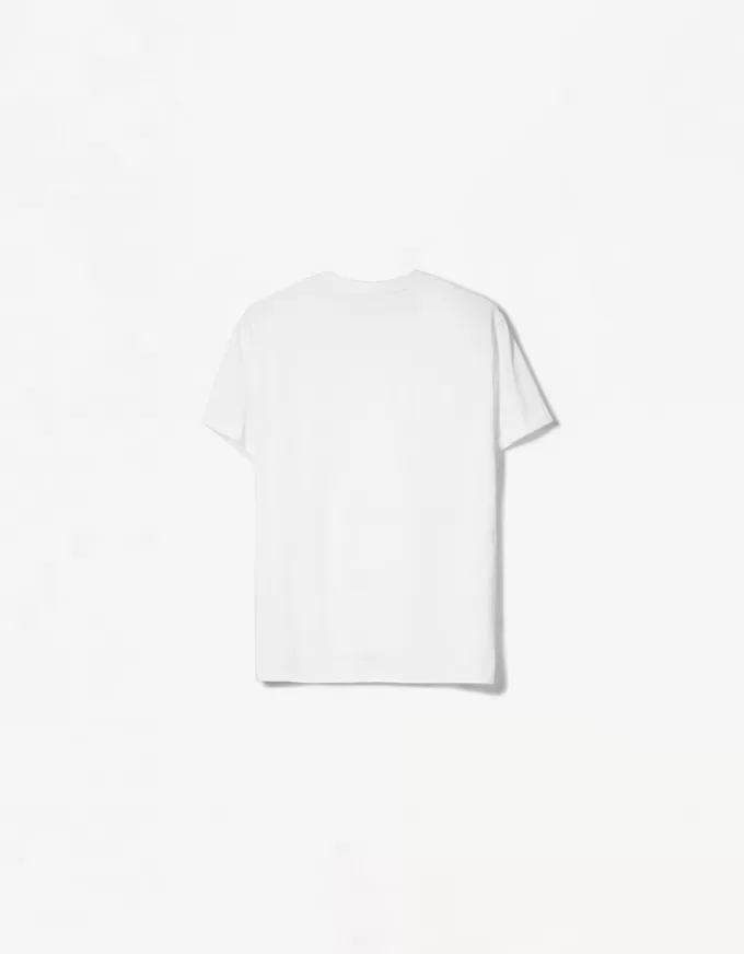 T-shirt arrotolata a maniche corte ricamata