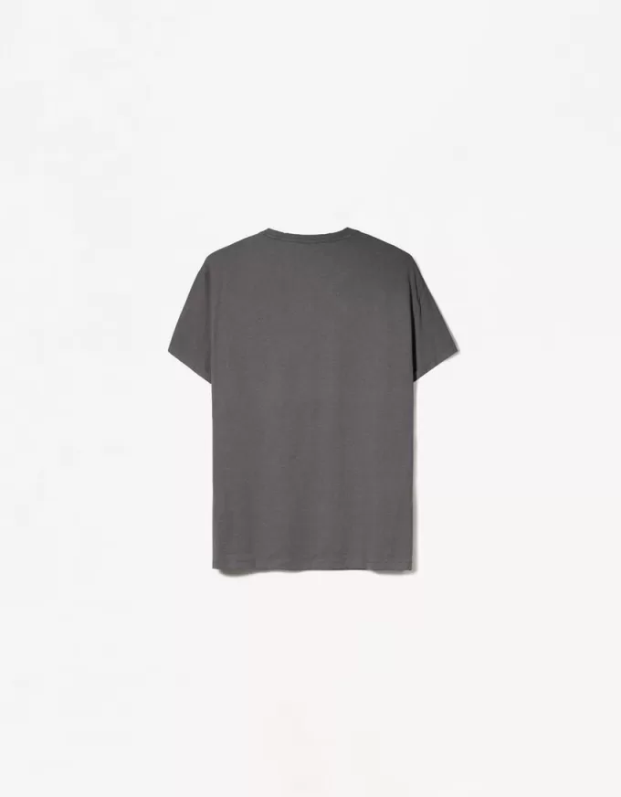 T-shirt arrotolata a maniche corte ricamata