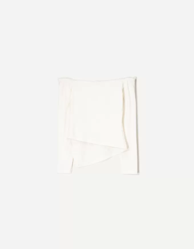 T-shirt asimmetrica a manica lunga