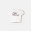 T-shirt con schiena scoperta e strass