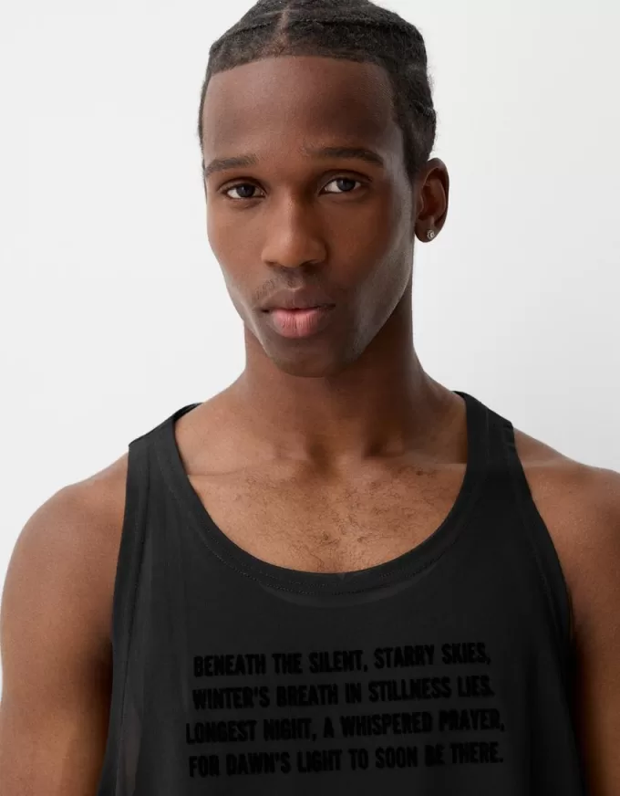 T-shirt con spalline a doppio strato