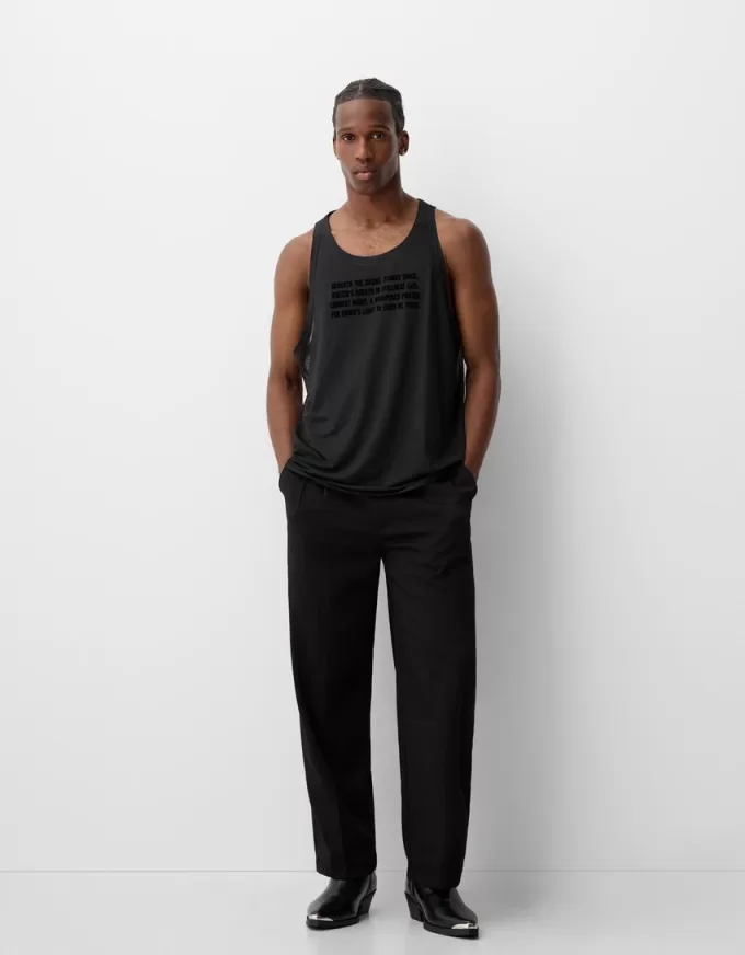 T-shirt con spalline a doppio strato