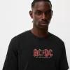 T-shirt con stampa AC/DC a maniche corte sbiadita
