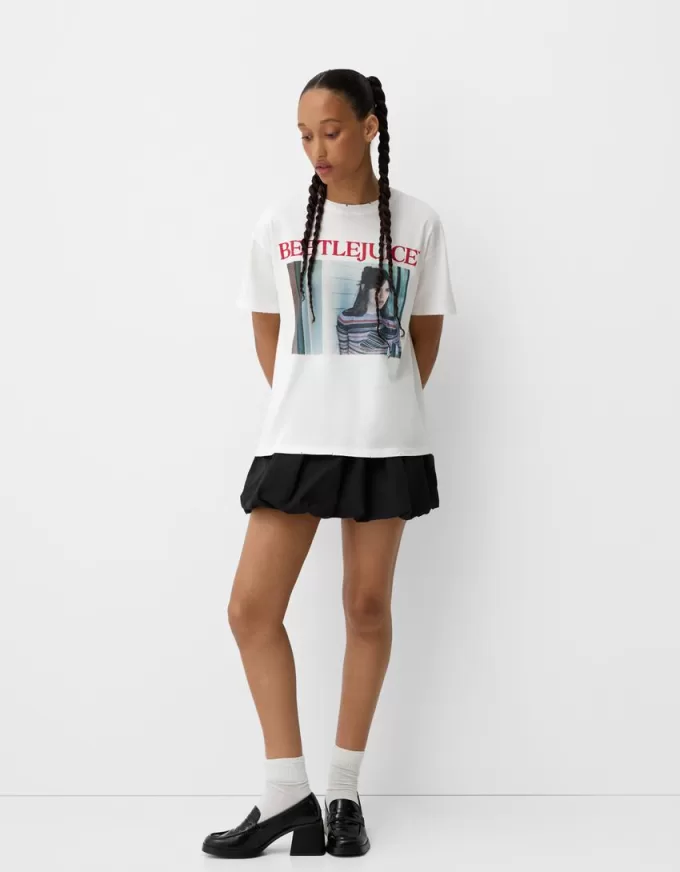 T-shirt con stampa Beershka x Beetlejuice