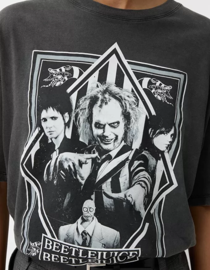 T-shirt con stampa Beershka x Beetlejuice