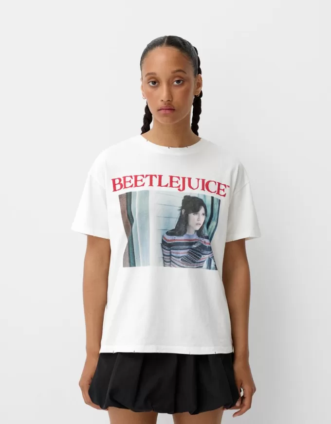 T-shirt con stampa Beershka x Beetlejuice