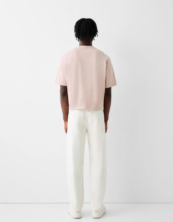 T-shirt corta a maniche corte dal taglio squadrato