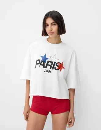 T-shirt corta a maniche corte di Parigi