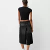 T-shirt cropped a manica corta con stampa