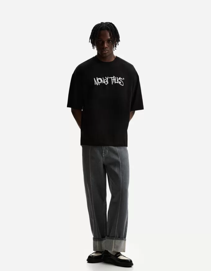 T-shirt extra ampia a maniche corte con stampa