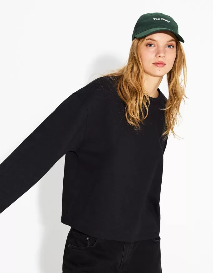 T-shirt in cotone a manica lunga