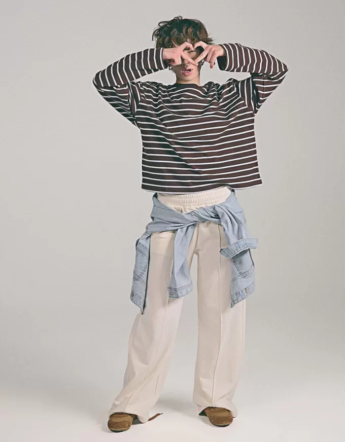 T-shirt in cotone a manica lunga