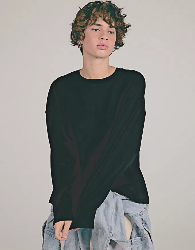 T-shirt in cotone a manica lunga