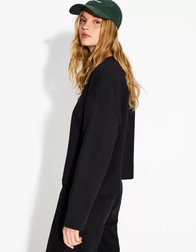 T-shirt in cotone a manica lunga