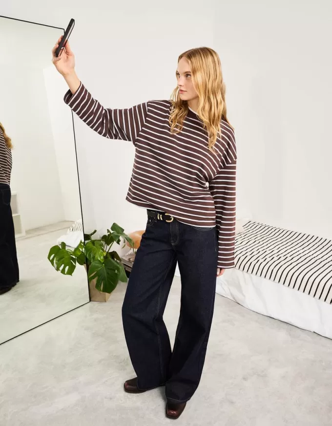 T-shirt in cotone a manica lunga