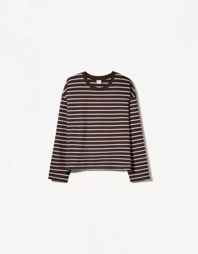 T-shirt in cotone a manica lunga