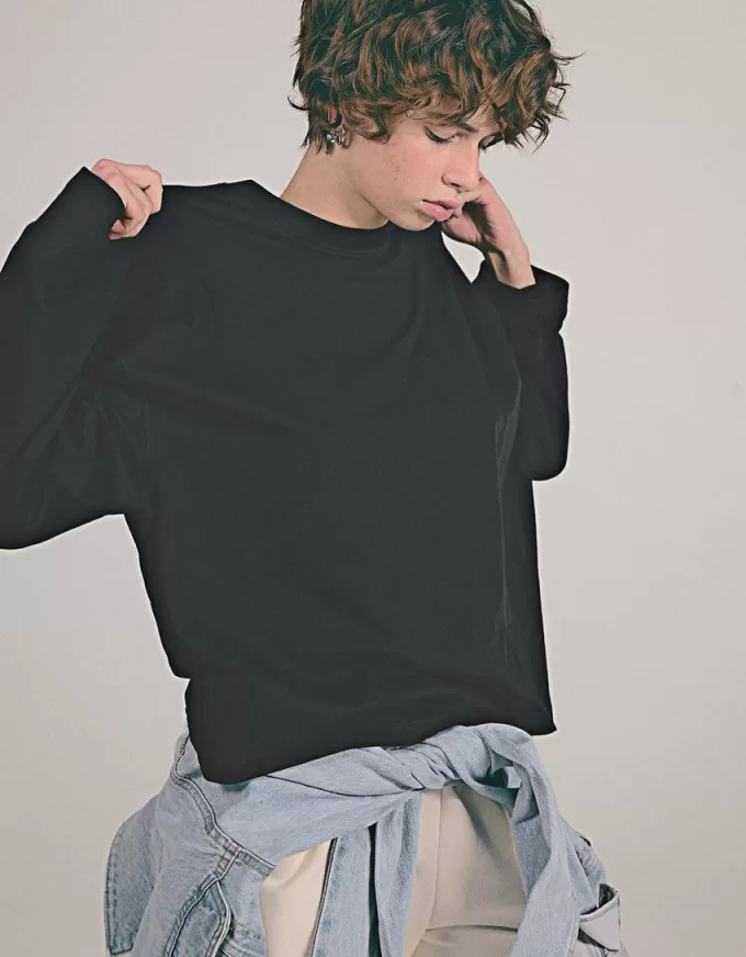 T-shirt in cotone a manica lunga